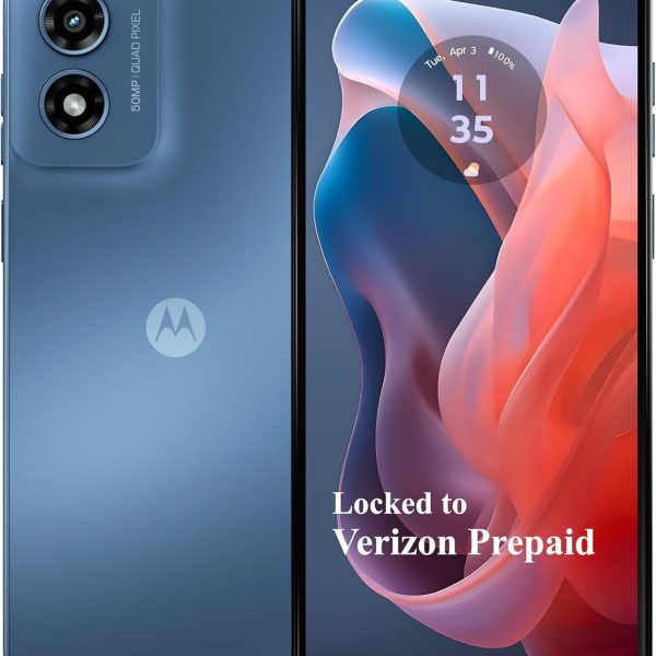 Verizon Prepaid Motorola Moto g Play 2024, 64GB, Sapphire Blue - Prepaid Smartphone, 6.5" 90Hz HD+ Display, 50MP Camera System, Long-Lasting 5000mAh Battery - Locked to Verizon Prepaid