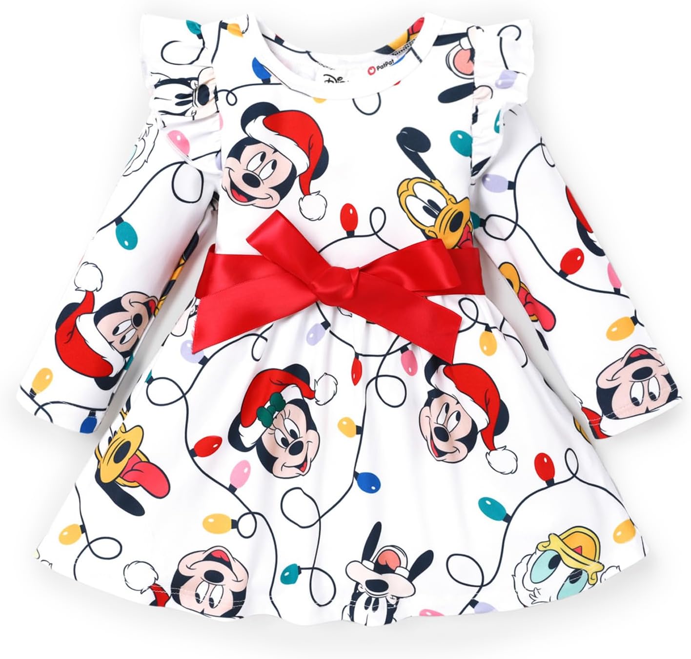 Disney Princess Frozen Elsa Minnie Mickey Stitch Ruffle Sleeve Dress A Line Long Sleeve Kids Clothes Baby to Toddler 1 Disney Princess Frozen Elsa Minnie Mickey Stitch Ruffle Sleeve Dress A Line Long Sleeve Kids Clothes Baby to Toddler