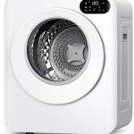 Euhomy 1.5 Cu.Ft Portable Clothes Dryer, 850W Clothes Dryer with Stainless Steel Drum, 4 Functions, LED Control, Drying Machine for Apartments, Laundry, Dorm, Small Space, White