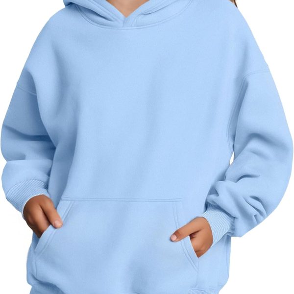 Arshiner Girls Oversized Hoodies Fleece Pullover Sweatshirts Kids Fashion Casual Outfits Fall Winter Clothes