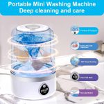 Underwear Washer, Portable Mini Washing Machine, Upgraded Mini Washings Machines, Rechargeable Cordless Washing-Machine, Laundry Cup for Bra, Underwear, Socks (1.5L white) - Image 2