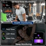 Smart Watch for Men Women(Answer/Make Calls), 1.95" HD Touch Screen Fitness Watch with Sleep Heart Rate Monitor, 110+ Sports Modes, IP68 Waterproof Activity Trackers Compatible with Android iOS, Black - Image 4