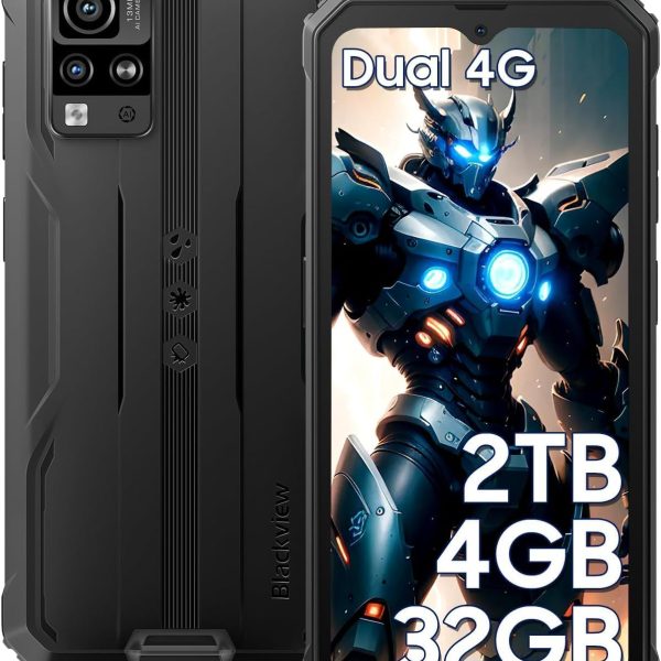 Blackview BV4800 Rugged Phone Unlocked, IP69K Waterproof Unlocked Smartphone, 4GB+32GB/SD 2TB, 6.56''HD+Display, 5180mAh Battery, 4G Dual SIM, 3 Card Slots, Glove Mode, Face ID, GPS,T-mobile Cellphone