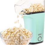 DASH Hot Air Popcorn Popper Maker with Measuring Cup to Portion Popping Corn Kernels + Melt Butter, 16 Cups - Aqua