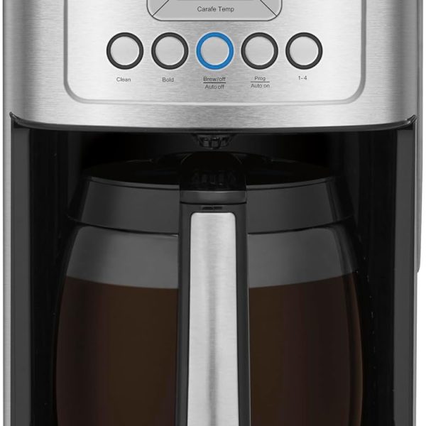 Cuisinart 14-Cup Coffee Maker, Programmable PerfecTemp Glass Carafe Coffee Machine with 1-4 Cup Setting, Brew Strength Control and Brew Pause, Stainless Steel, DCC-3200NAS