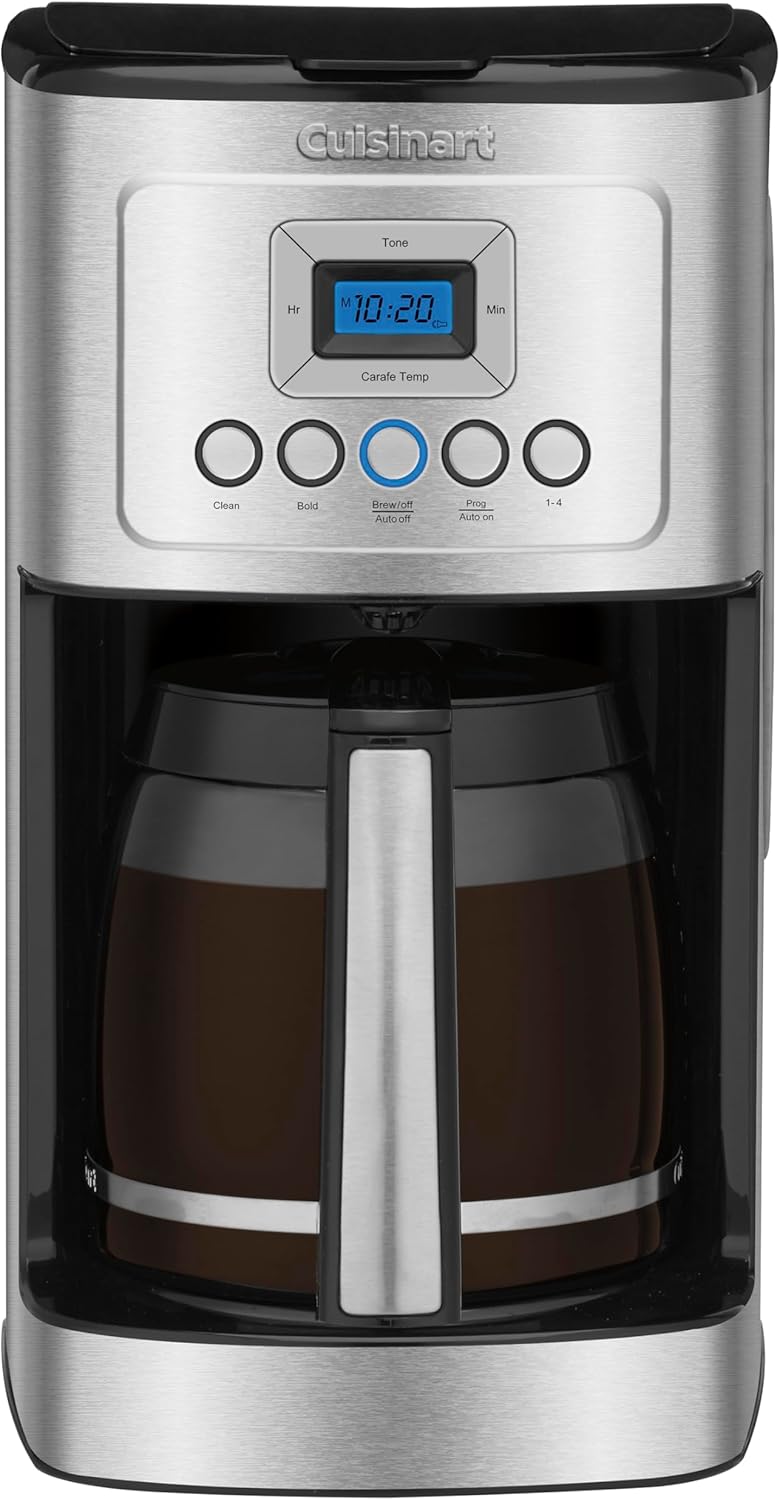 Cuisinart 14-Cup Coffee Maker, Programmable PerfecTemp Glass Carafe Coffee Machine Cuisinart 14-Cup Coffee Maker, Programmable PerfecTemp Glass Carafe Coffee Machine with 1-4 Cup Setting, Brew Strength Control and Brew Pause, Stainless Steel, DCC-3200NAS