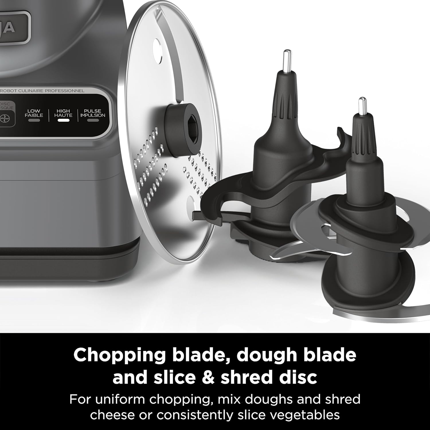 Ninja Food Processor, Professional Plus, 1000 Peak Watts, 4 Functions for Chopping, Slicing, Purees & Dough with 9-Cup Processor Bowl, 3 Blades, Food Chute & Pusher, Silver, BN601 9 Ninja Food Processor, Professional Plus, 1000 Peak Watts, 4 Functions for Chopping, Slicing, Purees & Dough with 9-Cup Processor Bowl, 3 Blades, Food Chute & Pusher, Silver, BN601 - Image 9
