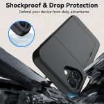 Qinmay Compatible with iPhone 17 Case Wallet,Built-in Card Holder, Heavy Duty Protective Dual Layer Shockproof Hidden Card Slot Slim Wallet Phone Cover for iPhone 17 ，Black - Image 5