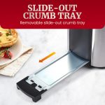 Elite Gourmet ECT-3100 Long Slot 4 Slice Toaster, Reheat, 6 Toast Settings, Defrost, Cancel Functions, Built-in Warming Rack, Extra Wide Slots for Bagels & Waffles, Stainless Steel & Black - Image 8