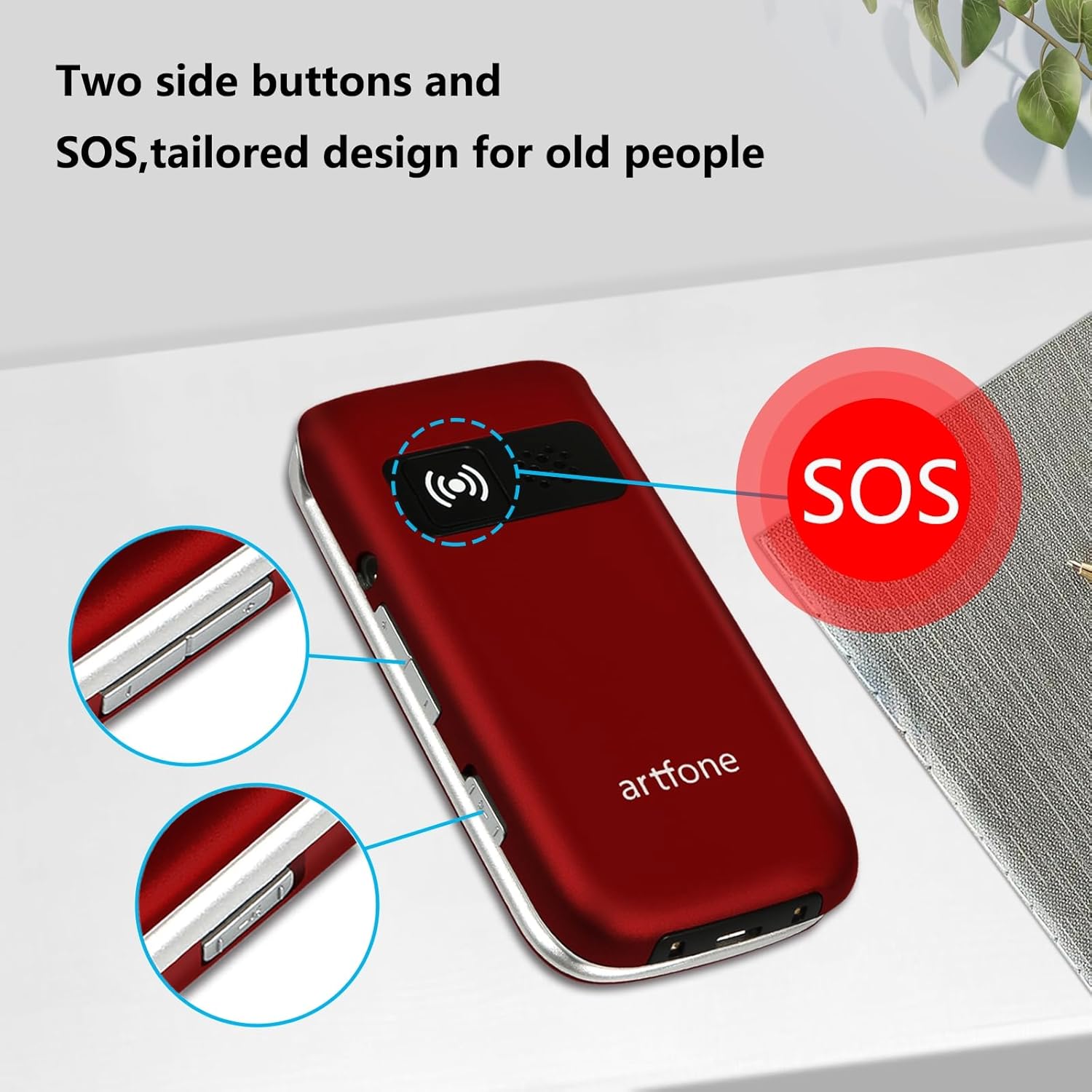 G3 Pro Red - 4G LTE Flip Phone for Seniors丨Unlcoked Flip Phone with SOS Button丨Loud Speaker丨Camera丨Talking Clock丨Photo Speed Dial丨 Hands-free丨Dumb Phone丨Charging Dock丨Extended Battery Life 4 G3 Pro Red - 4G LTE Flip Phone for Seniors丨Unlcoked Flip Phone with SOS Button丨Loud Speaker丨Camera丨Talking Clock丨Photo Speed Dial丨 Hands-free丨Dumb Phone丨Charging Dock丨Extended Battery Life - Image 4