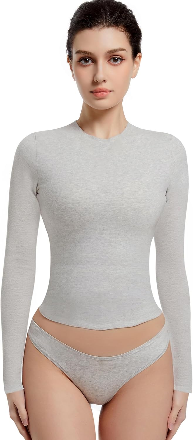 Long Sleeve Shirts for Women Crewneck Basic Tees T Shirts Fitted Crop Tops Y2k Going Out Tops 1 Long Sleeve Shirts for Women Crewneck Basic Tees T Shirts Fitted Crop Tops Y2k Going Out Tops