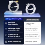 iPhone Charger 3pack 10FT Apple MFi Certified Long Lightning Cable Fast Charging High Speed Data Sync USB Cable Compatible iPhone 14/13/12/11 Pro Max/XS MAX/XR/XS/X/8/7/Plus/6S (Grey White) - Image 4