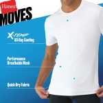 Hanes Men's Moves Breathable Mesh Back T-Shirt, X-Temp Moisture-Wicking Tee, White or Black/Grey, 3-Pack - Image 5
