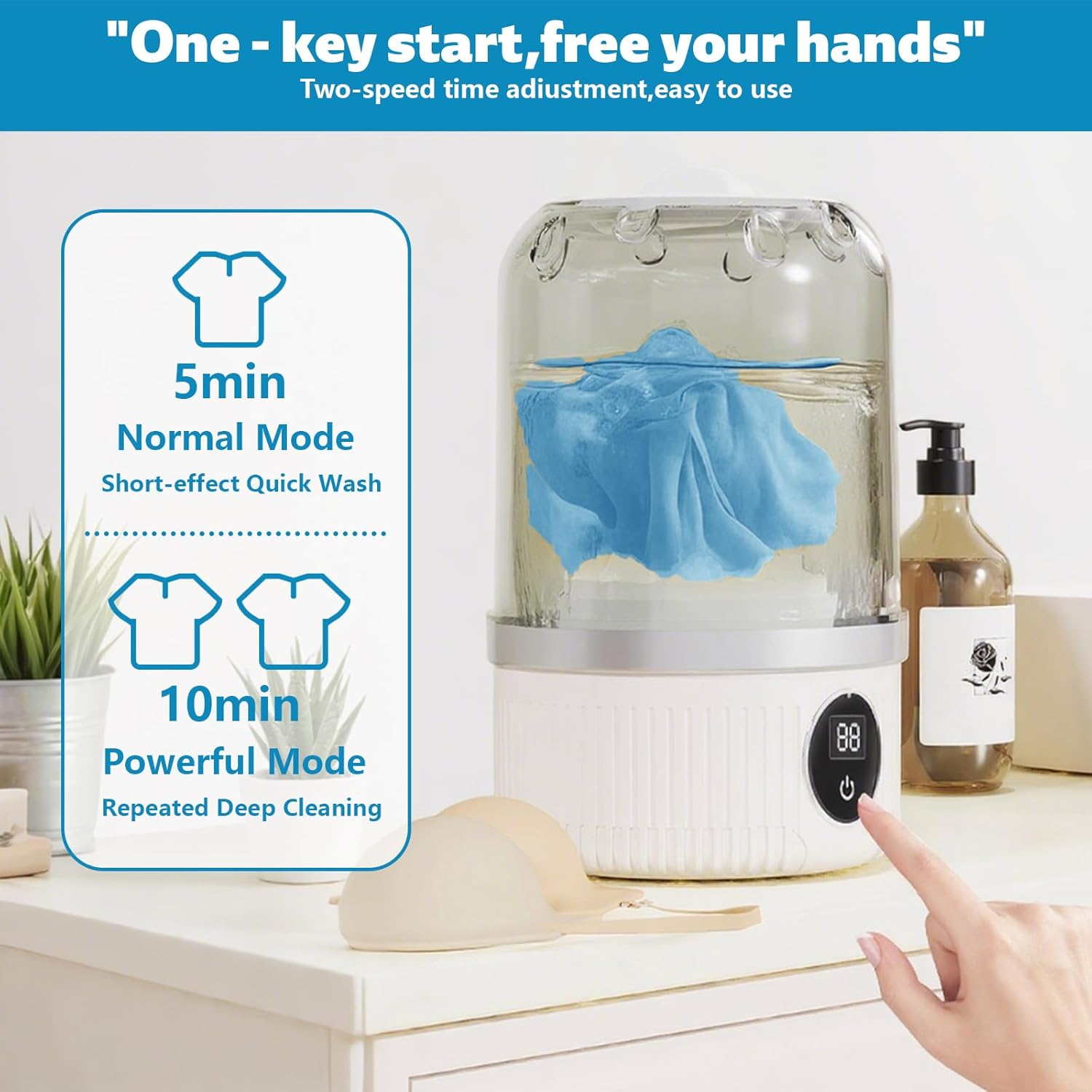 Underwear Washer, Mini Portable Washing Machine, Rechargeable Cordless Washing-Machine for Travel, Apartment, Dorm, RV, Hotel 4 Underwear Washer, Mini Portable Washing Machine, Rechargeable Cordless Washing-Machine for Travel, Apartment, Dorm, RV, Hotel - Image 4