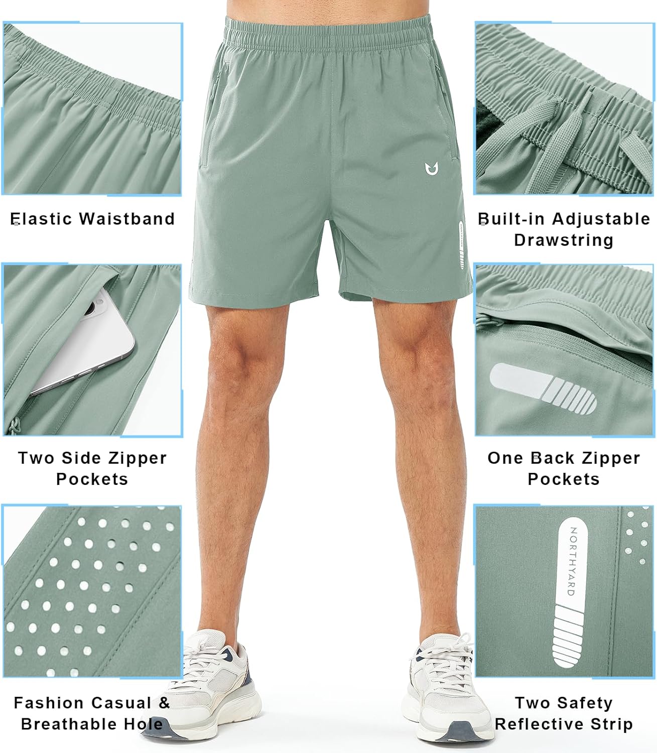 NORTHYARD Men's Athletic Running Shorts Quick Dry Workout Shorts 7"/ 5"/ 9" Lightweight Sports Gym Basketball Tennis Hiking 3 NORTHYARD Men's Athletic Running Shorts Quick Dry Workout Shorts 7"/ 5"/ 9" Lightweight Sports Gym Basketball Tennis Hiking - Image 3
