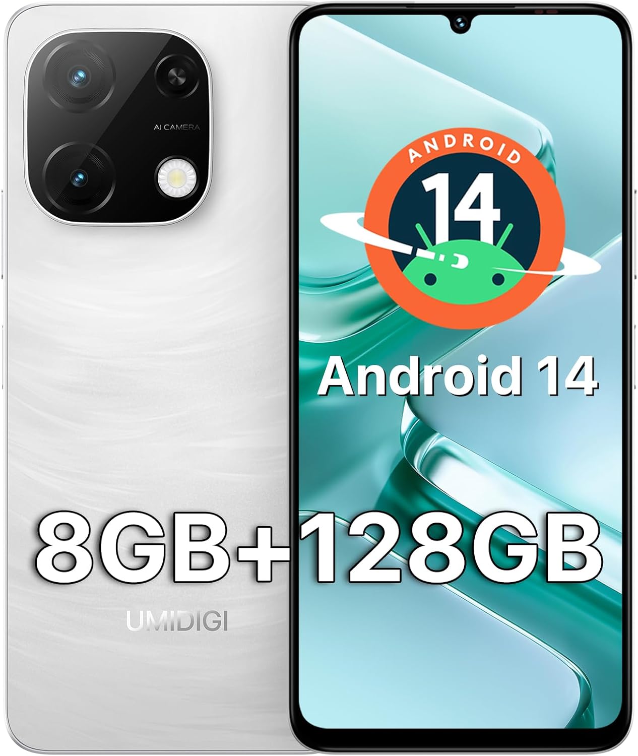 UMIDIGI G9T Cell Phone, Android 14 Smartphone Unlocked, 6.75" HD+ UMIDIGI G9T Cell Phone, Android 14 Smartphone Unlocked, 6.75" HD+ 90Hz Display, 5000mAh Battery, 18W Fast Charging, 8(4+4)+128GB/1TB TF, 13MP Camera, AI Face & Fingerprint Unlock, 4G Dual SIM, GPS