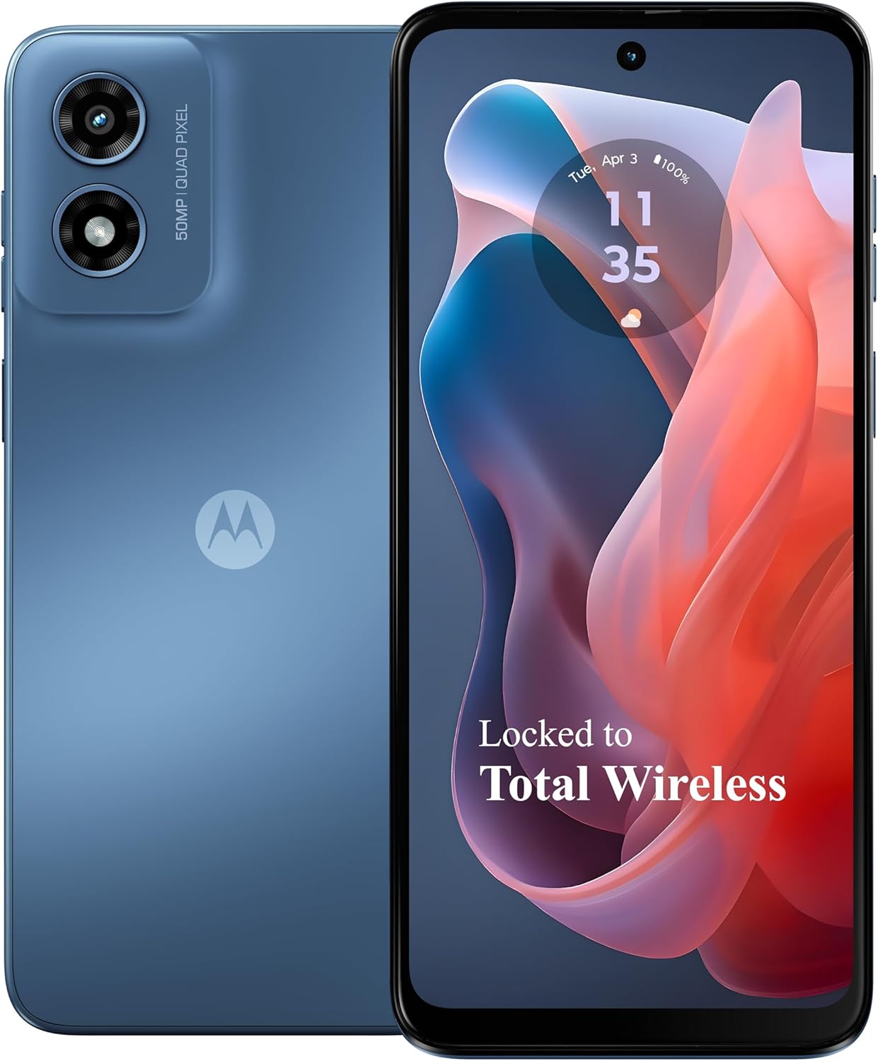 total wireless Motorola Moto g Play 2024, 64GB, Sapphire Blue - Prepaid Smartphone, 6.5" 90Hz HD+ Display, 50MP Camera, Long-Lasting 5000mAh Battery - Locked to 1 total wireless Motorola Moto g Play 2024, 64GB, Sapphire Blue - Prepaid Smartphone, 6.5" 90Hz HD+ Display, 50MP Camera, Long-Lasting 5000mAh Battery - Locked to