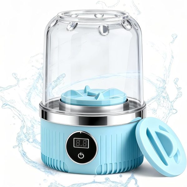 Portable Mini Washing Machine - 2025 Upgraded Washer for Underwear, Bra, Socks - Rechargeable Cordless Laundry Cup - Compact Travel Washers
