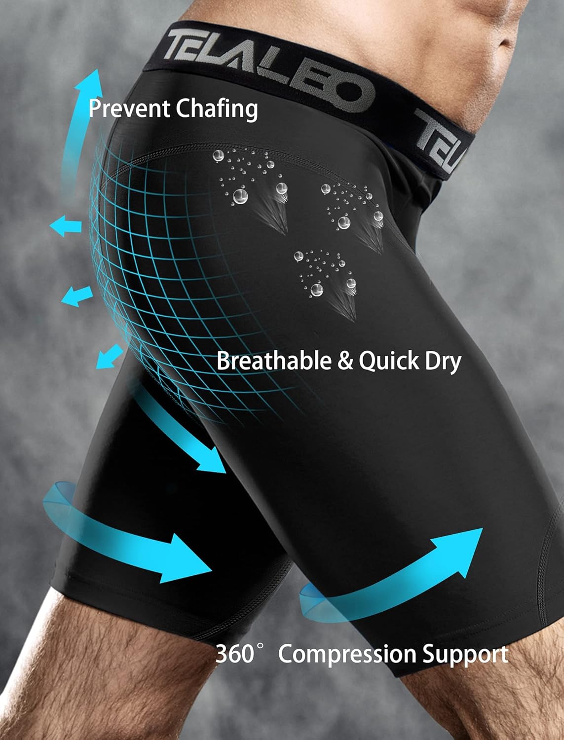 TELALEO 6 or 5 Pack Compression Shorts for Men Spandex Sport Shorts Athletic Workout Running Performance Baselayer Underwear 5 TELALEO 6 or 5 Pack Compression Shorts for Men Spandex Sport Shorts Athletic Workout Running Performance Baselayer Underwear - Image 5