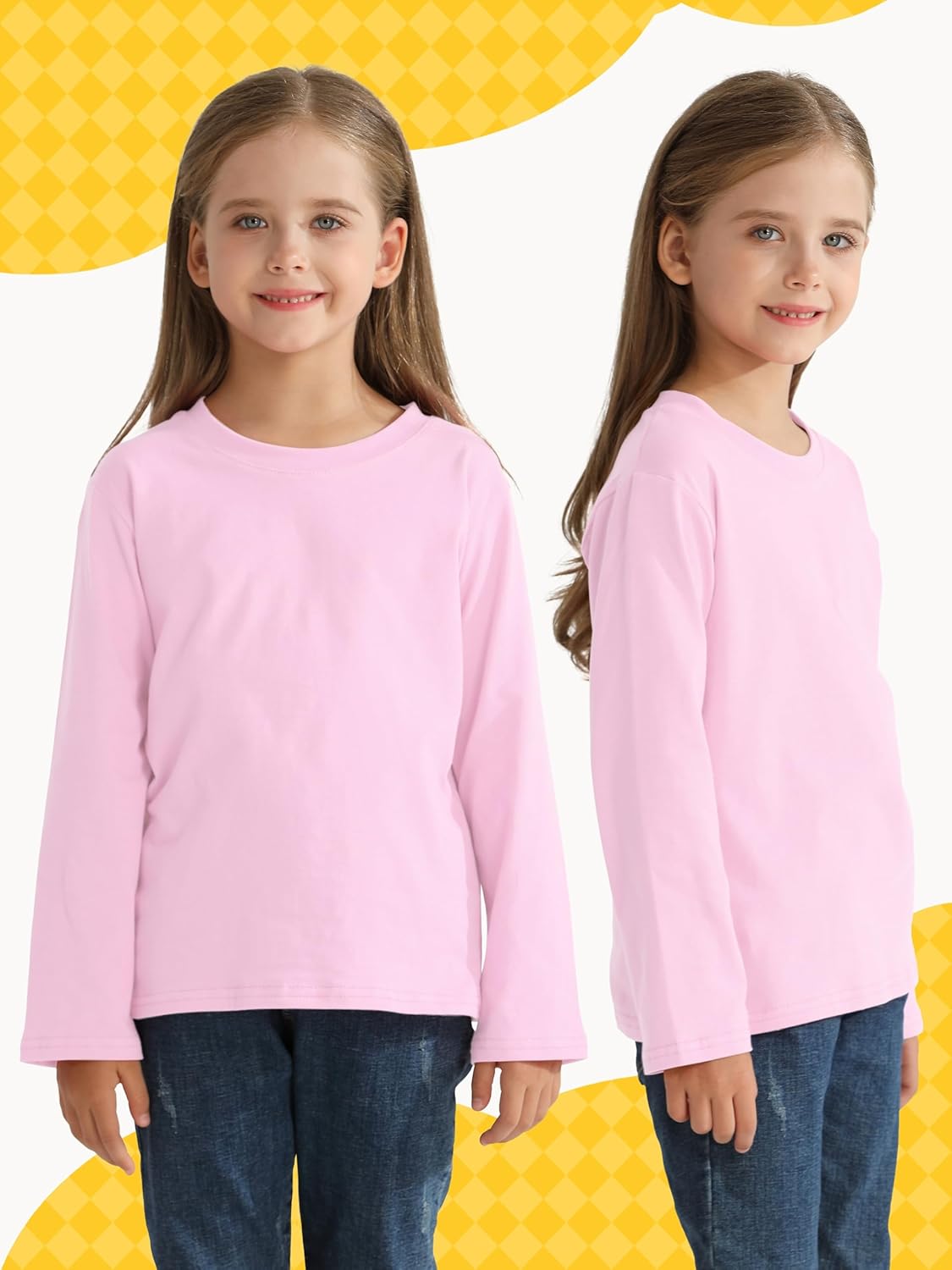 5 Pack Girls Long Sleeve Shirts Cotton T-Shirts Long-Sleeve Tagless Layering Tees for Youth Teen Girls 5-18 Years 5 5 Pack Girls Long Sleeve Shirts Cotton T-Shirts Long-Sleeve Tagless Layering Tees for Youth Teen Girls 5-18 Years - Image 5