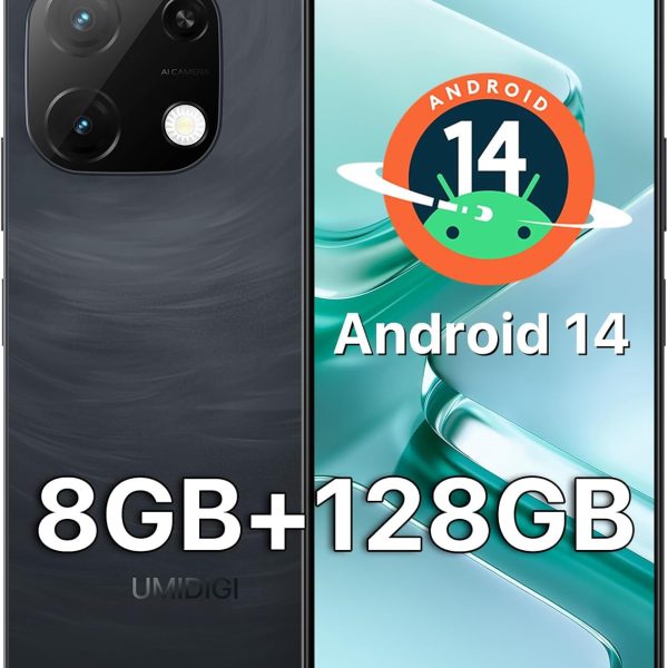UMIDIGI G9T Cell Phone, Android 14 Smartphone Unlocked, 6.75" HD+ 90Hz Display, 5000mAh Battery, 18W Fast Charging, 8(4+4)+128GB/1TB TF, 13MP Camera, AI Face & Fingerprint Unlock, 4G Dual SIM, GPS