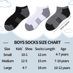 Comfoex 10 Pairs Boys Socks Low Cut Ankle Socks For Kids 8-10 4-6 6-8 Years Old Short Athletic Socks With Cushioned Sole - Image 2