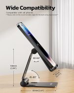 Nulaxy Dual Folding Cell Phone Stand, Fully Adjustable Foldable Desktop Phone Holder Cradle Dock Compatible with iPhone 17 16 15 14 13 12 11 Pro Max Xs Xr X 8, Nintendo Switch, All Phones - Image 4