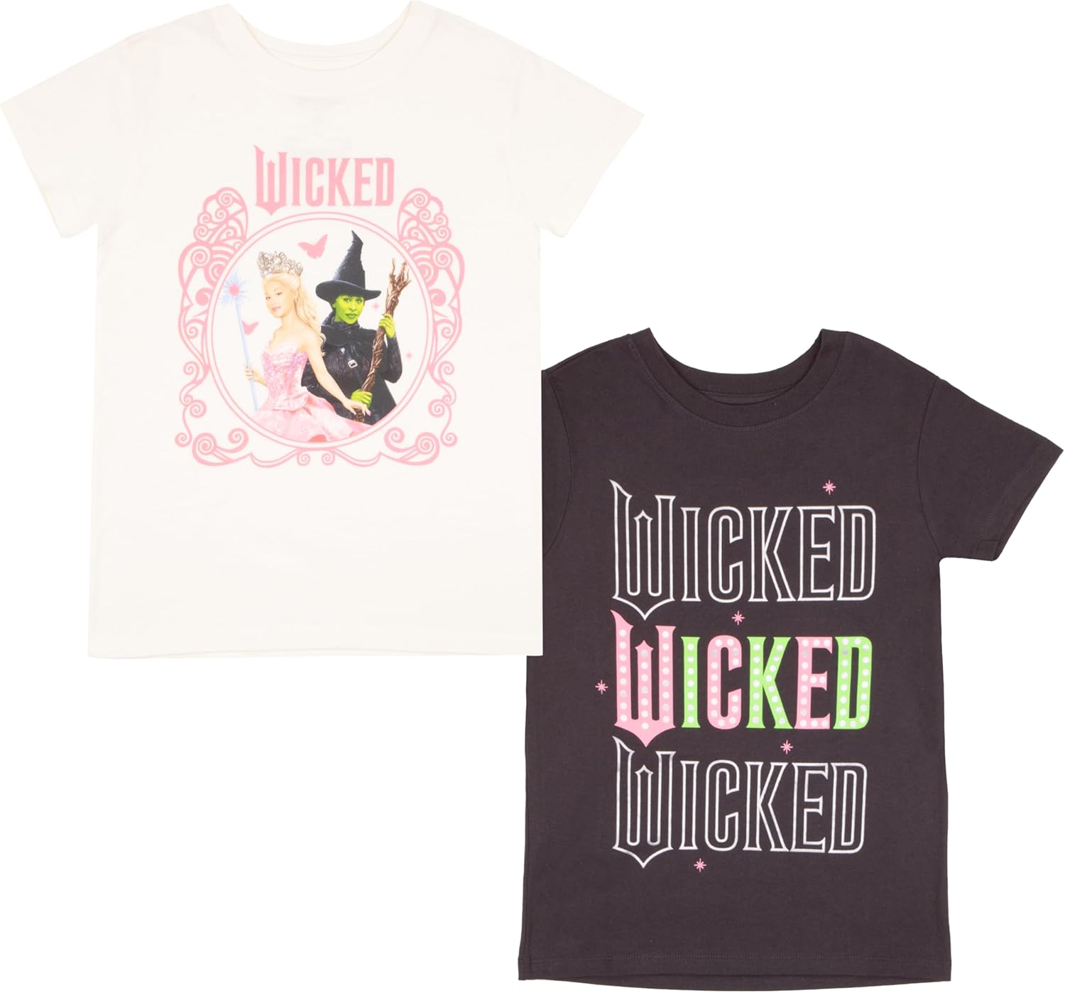 wicked Girl's Graphic Print T-Shirt 2-Pack - Short Sleeve Tees Bundle for Kids 1 wicked Girl's Graphic Print T-Shirt 2-Pack - Short Sleeve Tees Bundle for Kids