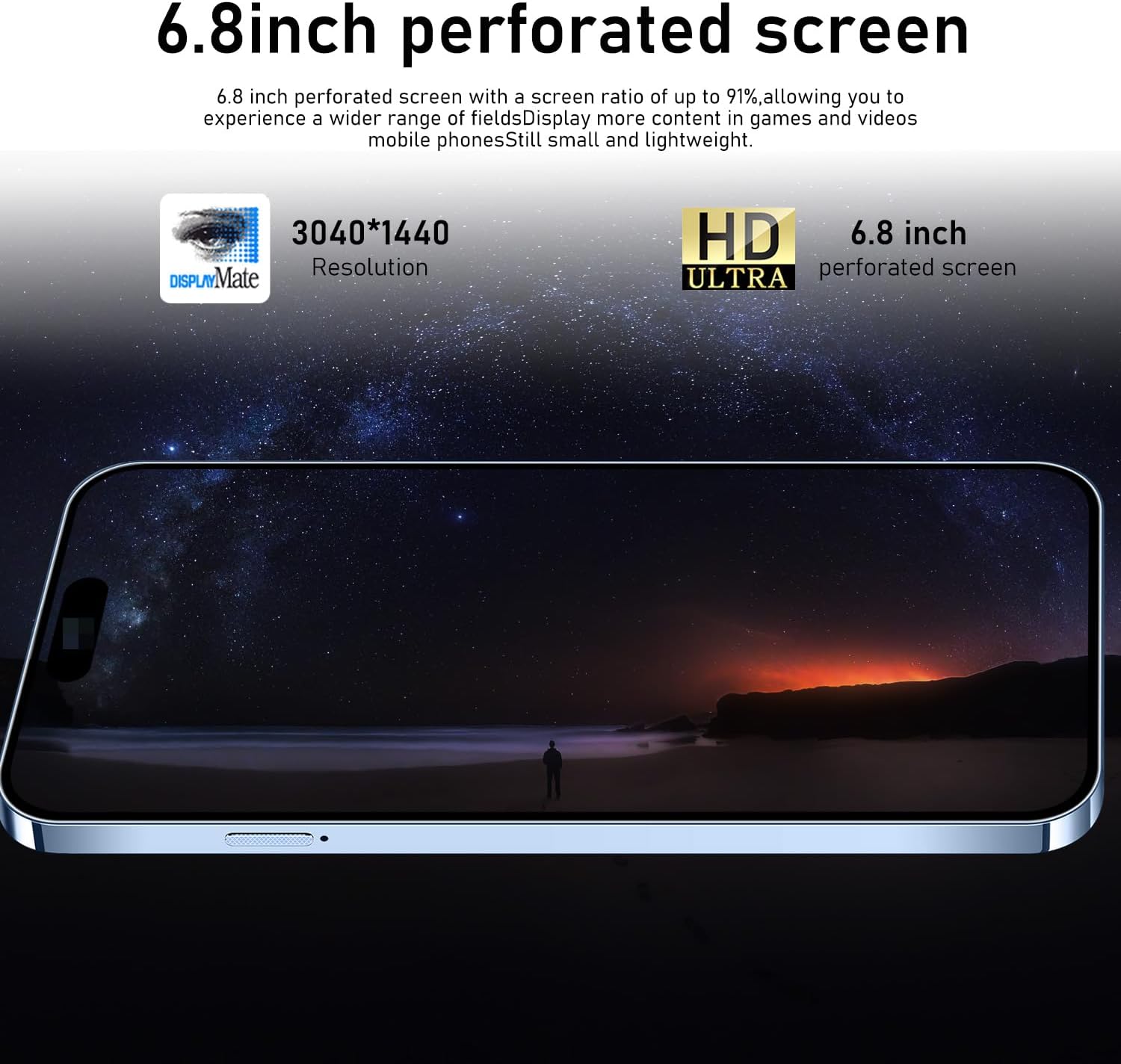 14PROMA X Unlocked Cell Phone,Long Battery Life 6.82" HD Screen Unlocked Phones,Android14 16+512GB Smartphone with 128G Memory Card,Dual SIM/Fingerprint Lock/Face ID/GPS (Blue) 4 14PROMA X Unlocked Cell Phone,Long Battery Life 6.82" HD Screen Unlocked Phones,Android14 16+512GB Smartphone with 128G Memory Card,Dual SIM/Fingerprint Lock/Face ID/GPS (Blue) - Image 4