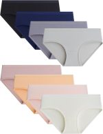 Adorel Teen Girls Underwear Cotton Panties Briefs Solid Color Pack of 8