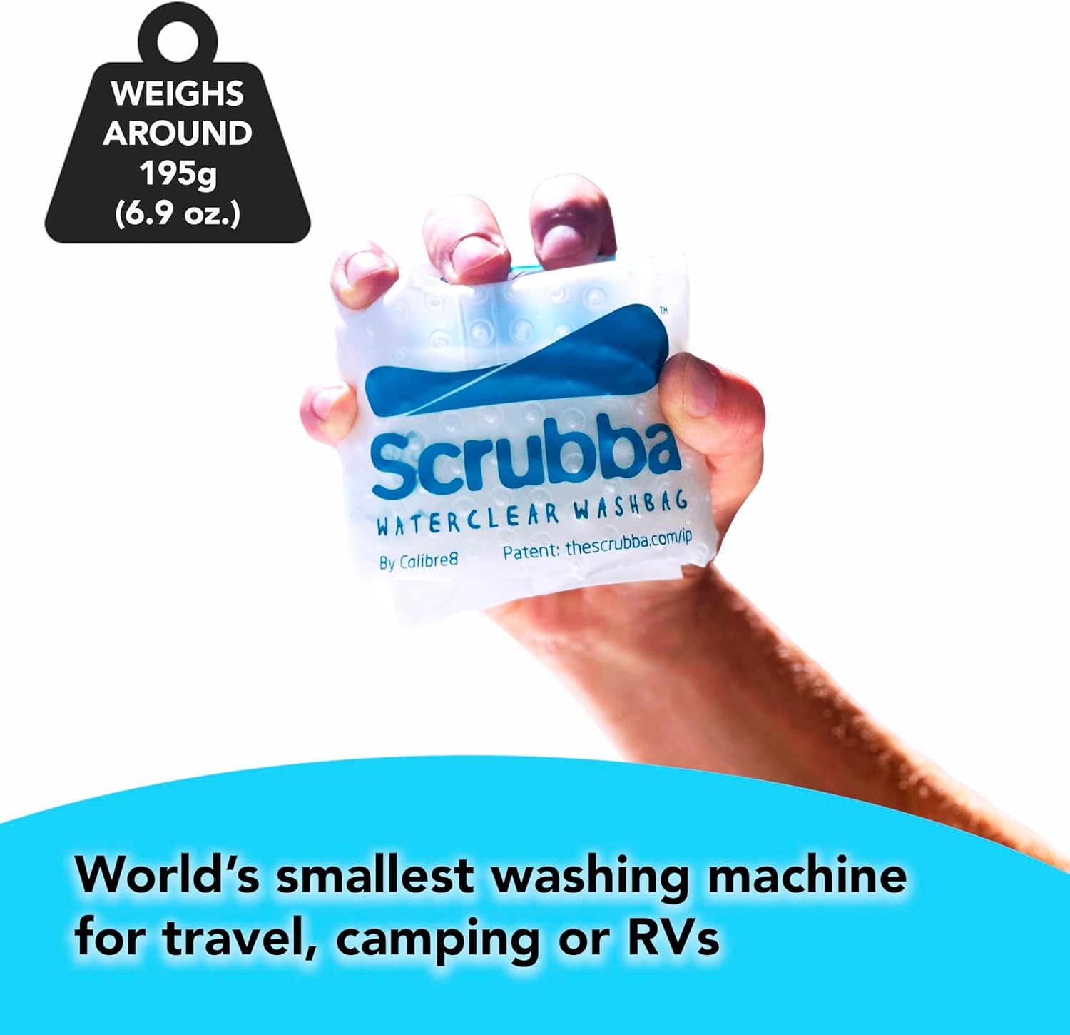 Scrubba Waterclear Wash Bag Portable Washing Machine - New Water Inlet/Outlet for easy rinsing - Manual Portable Washer for Travel, Camping, Laundry, Baby Clothes - Travel Essentials, Gift - 6.9 oz 3 Scrubba Waterclear Wash Bag Portable Washing Machine - New Water Inlet/Outlet for easy rinsing - Manual Portable Washer for Travel, Camping, Laundry, Baby Clothes - Travel Essentials, Gift - 6.9 oz - Image 3