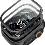 ESR Armorite Screen Protector for Apple Watch Ultra 3 2025 /Ultra 2 /Ultra (49 mm), Military Grade Protection, Tempered Glass Film with Aluminum Alloy Frame, Anti-Scratch, 2 Pack, Black