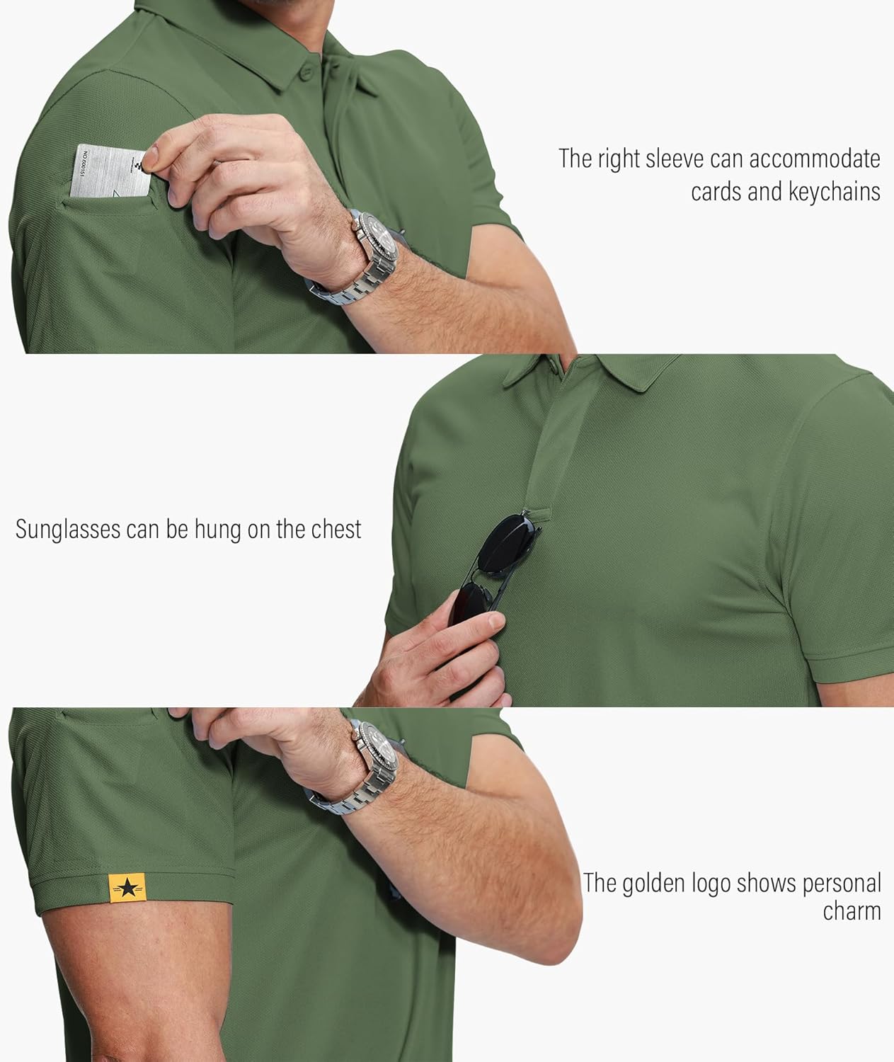 ZITY 5 Pack Mens Polo Shirt Short Sleeve Sports Golf Tennis T-Shirt Moisture-Wicking Summer Shirts 2 ZITY 5 Pack Mens Polo Shirt Short Sleeve Sports Golf Tennis T-Shirt Moisture-Wicking Summer Shirts - Image 2