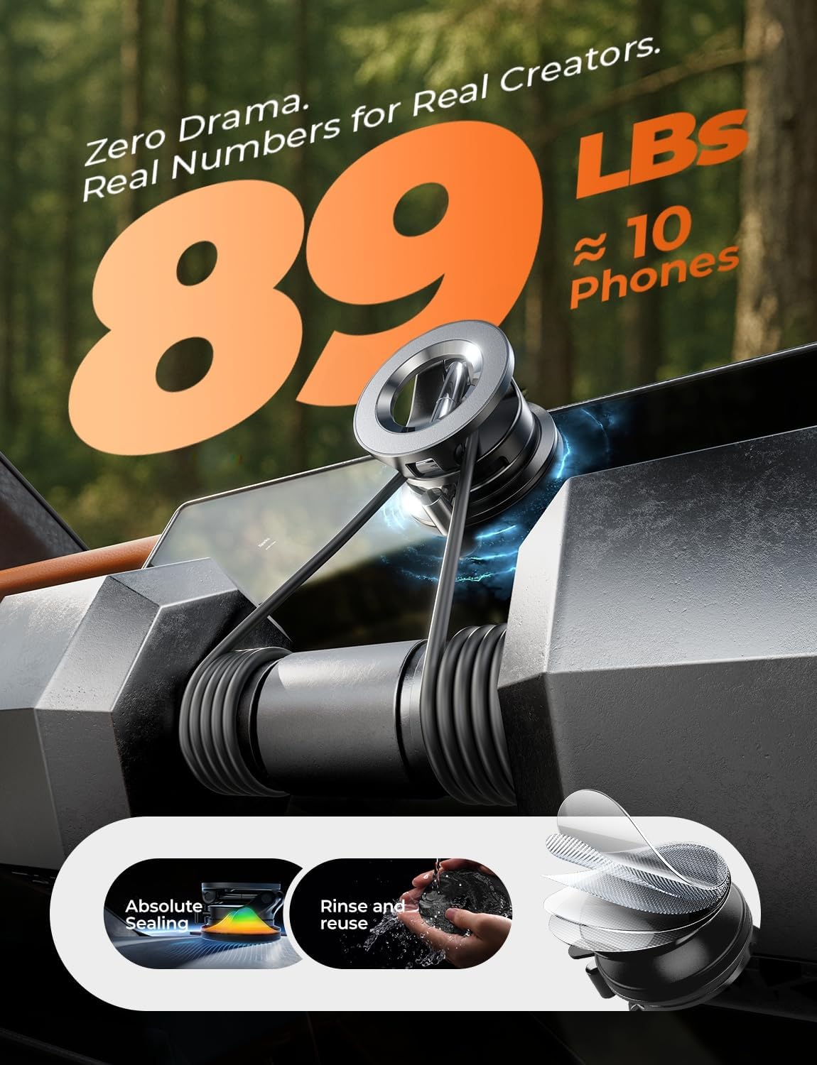 LISEN Vacuum Magnetic Phone Holder for Car, SuctionPro Magsafe Car Mount 360 Adjustable Phone Mount for Car Accessories/Truck/Jeep/Windshield/Mirror/Kitchen/Gym for iPhone 17 Pro Max 16 15 14 13 2 LISEN Vacuum Magnetic Phone Holder for Car, SuctionPro Magsafe Car Mount 360 Adjustable Phone Mount for Car Accessories/Truck/Jeep/Windshield/Mirror/Kitchen/Gym for iPhone 17 Pro Max 16 15 14 13 - Image 2