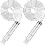 Gisafai 2 Set 36'' Refrigerator Cleaning Kit Compatible with Water Line for Refrigerator Frozen Unfreeze Your Ice Maker Dispenser Defroster Syringe Appliance Repair Tools