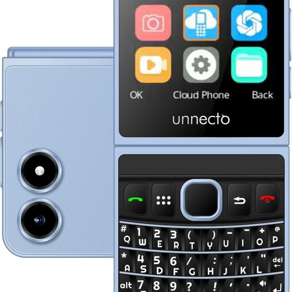Snap | Dual SIM | 4G/LTE | Unlocked | QWERTY Keyboard | Flip Phone | Cloud OS | Sky Blue