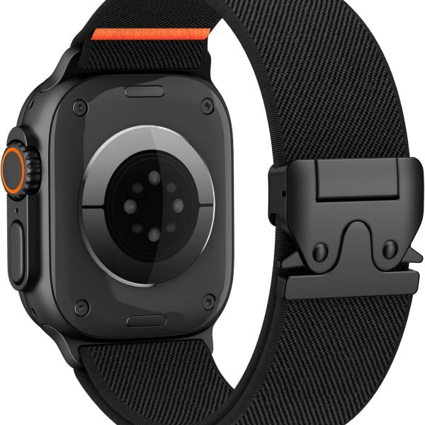 Elastic Sport Band for Apple Watch Ultra 3/2/1 Bands 49mm 46mm 45mm 44mm 42mm 41mm 40mm 38mm Men Women, Adjustable Parachute Buckle Nylon Fabric Wristband for iWatch Series 11 10 SE 9 8 7 6 5 4 3