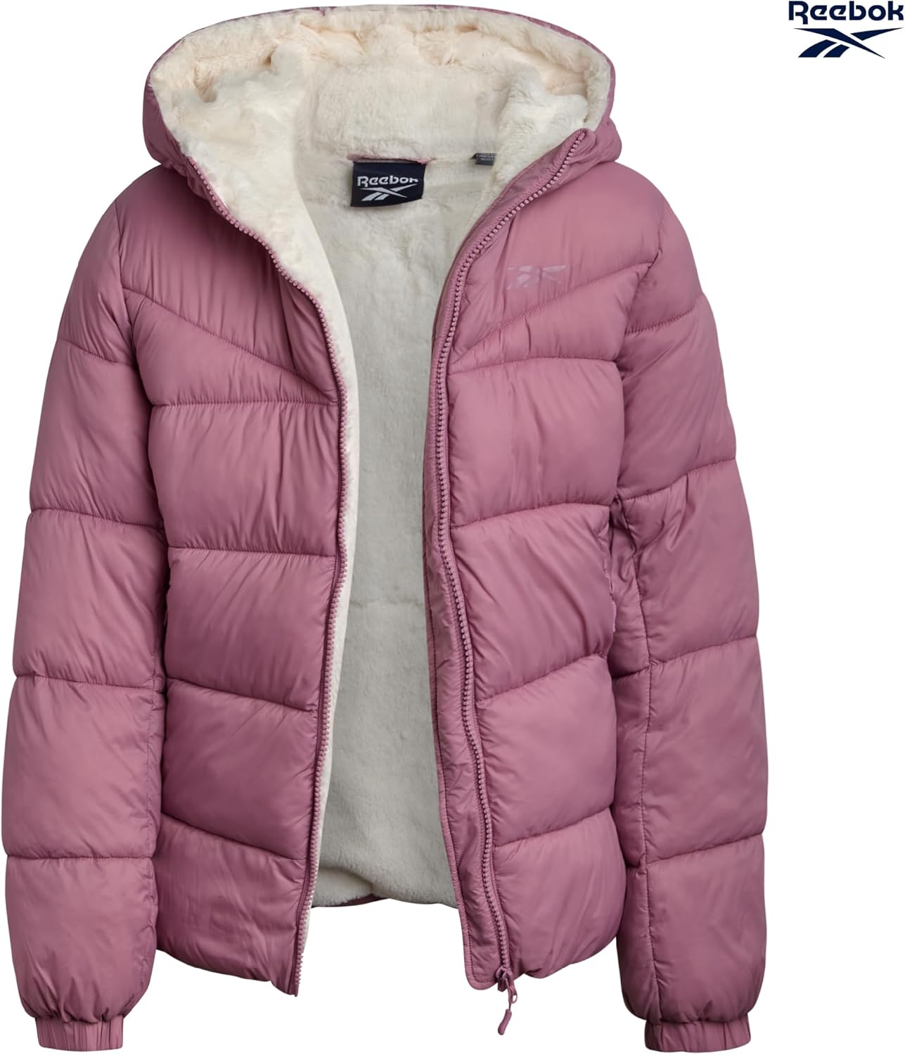 Reebok Girls Winter Coat - Heavyweight Quilted Sherpa Lined Parka Puffer Jacket - Warm Winter Jackets for Girls 2 Reebok Girls Winter Coat - Heavyweight Quilted Sherpa Lined Parka Puffer Jacket - Warm Winter Jackets for Girls - Image 2