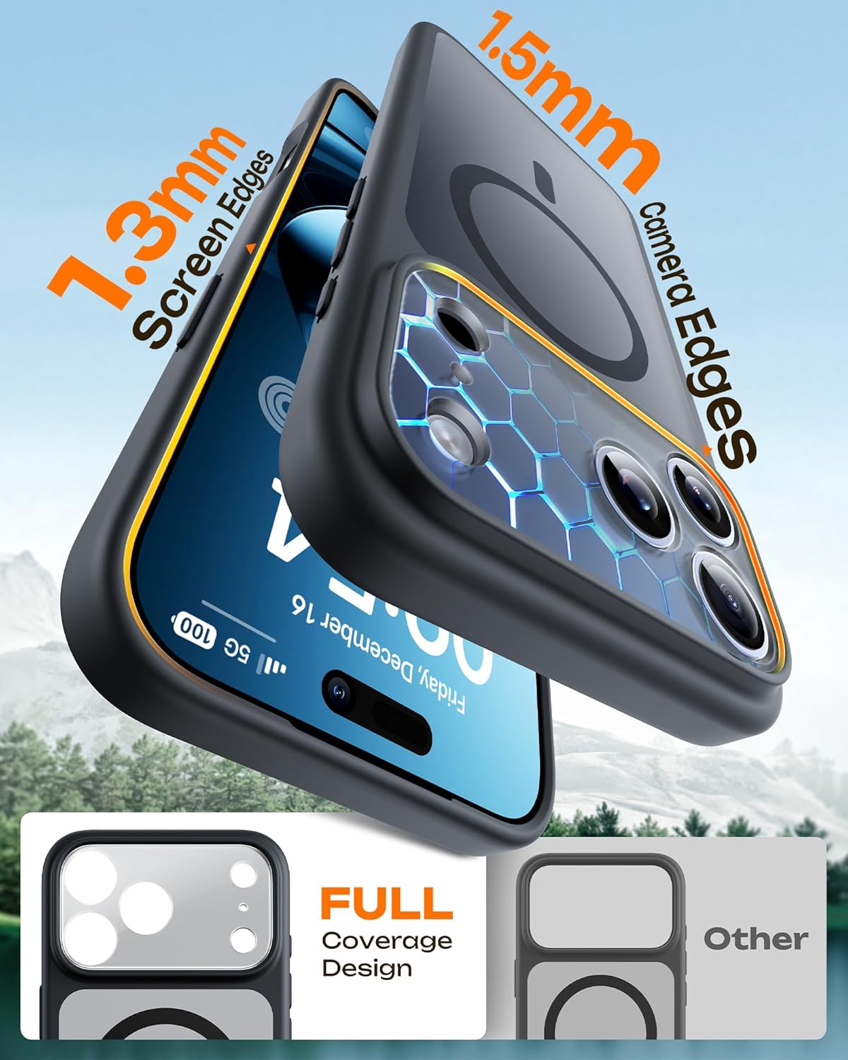 TOCOL for iPhone 17 Pro Max Case, Compatible with Magsafe, Full Camera Protection, Built-in Magnetic Ring, Translucent Matte Phone Case for iPhone 17 Pro Max 6.9 inch (Black) 7 TOCOL for iPhone 17 Pro Max Case, Compatible with Magsafe, Full Camera Protection, Built-in Magnetic Ring, Translucent Matte Phone Case for iPhone 17 Pro Max 6.9 inch (Black) - Image 7