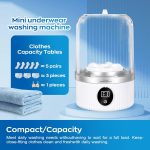 Underwear Washer, Mini Portable Washing Machine for Travel, Dorm & Camping - USB Rechargeable Gentle Wash for Bras, Socks, Baby Clothes - Compact for Apartments & RV - Image 5