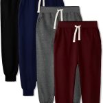HXP 4 Pack Boys Sweatpants Boys Joggers Cotton Youth Active Soft Sweatpants Kids Pocket Drawstring Joggers Pants