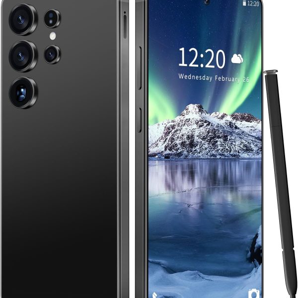 I25 Ultra Unlocked Phone 16+1TB,Built in Pen The Phone,Battery 7000mAh 6.99" HD Screen,Android 14 Smartphone,Face ID/5G/Fingerprint Lock/Dual SIM/GPS (Black, 16+1TB)