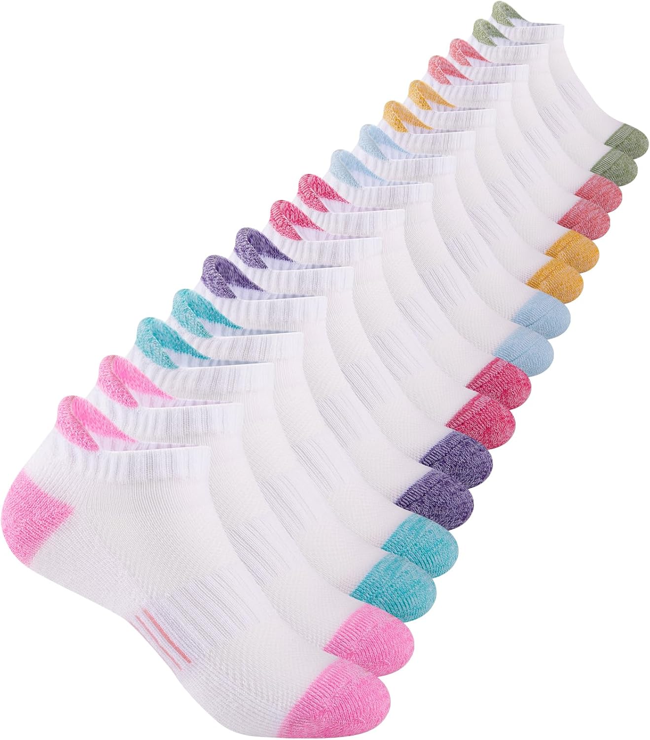 Comfoex Girls Socks Ankle Athletic Socks For Kids 4-6 6-8 Comfoex Girls Socks Ankle Athletic Socks For Kids 4-6 6-8 8-10 Years Old Short Socks With Cushioned Sole 8 Pairs