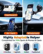 Qifutan Car Phone Holder Mount Phone Mount for Car Windshield Dashboard Air Vent Universal Hands Free Automobile Cell Phone Holder Fit for iPhone Smartphone Camera Mounts - Image 3