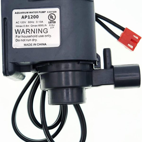 AC 120V AP1200 Commercial Large Flowing Water Ice Machine Water Pump Small Circulating Submersible Pump For HZB-30F,HZB-38F,HZB-32,HZB-45,HZB-65,HZB-90,HZB-120,HZB-160 Ice Maker 60Hz 0.13A Hmax:0.8m