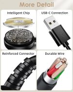 2 Pack for Samsung Galaxy Watch Charger Compatible with Watch 8/8 Classic/Ultra/7/6/6 Classic/5/5 Pro/4/4 Classic/3/Active/FE USB A Magnetic Fast Charging Dock Accessories 3.3FT - Image 4