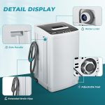 EUHOMY 1.03cu.ft Portable Washer, 8.8LBS Capacity Small Portable Washing Machine with 10 Programs 5 Water Levels, Drain Pump and LED Display,Compact Washer for Apartments, RVs, Homes, Light Gray - Image 6