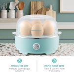Elite Gourmet EGC115M Easy Egg Cooker Electric 7-Egg Capacity, Soft, Medium, Hard-Boiled Egg Cooker with Auto Shut-Off, Measuring Cup Included, BPA Free, Retro Mint - Image 3