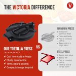 Victoria 8 Inches Cast Iron Tortilla Press, Roti Maker and Tortilladora, Pataconera Seasoned with Flaxseed Oil, Made in Colombia - Image 4