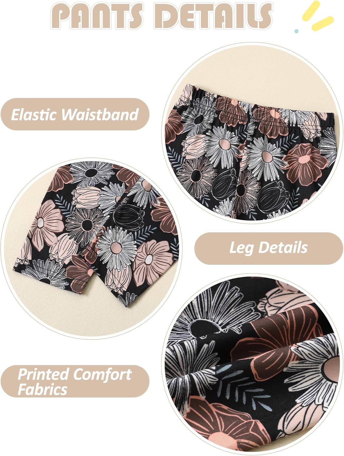 Toddler Girl Clothes 18M-8T Girls Fall Winter Outfit, Long Sleeve Ruffle Bowknot Top + Floral Pants 2Pcs Clothing Set 4 Toddler Girl Clothes 18M-8T Girls Fall Winter Outfit, Long Sleeve Ruffle Bowknot Top + Floral Pants 2Pcs Clothing Set - Image 4